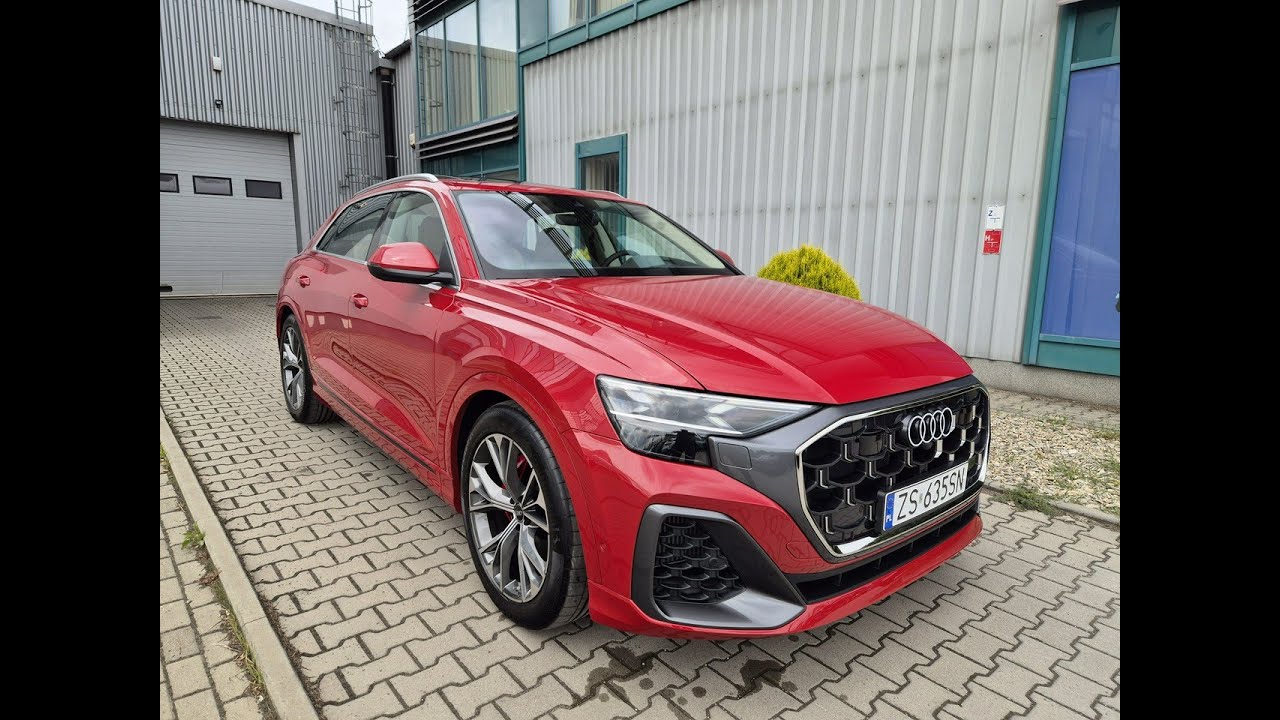 Audi Q8 55 TFSI Quattro 340 KM 2023. Lift. Chilli Red. Wideoprezentacja.