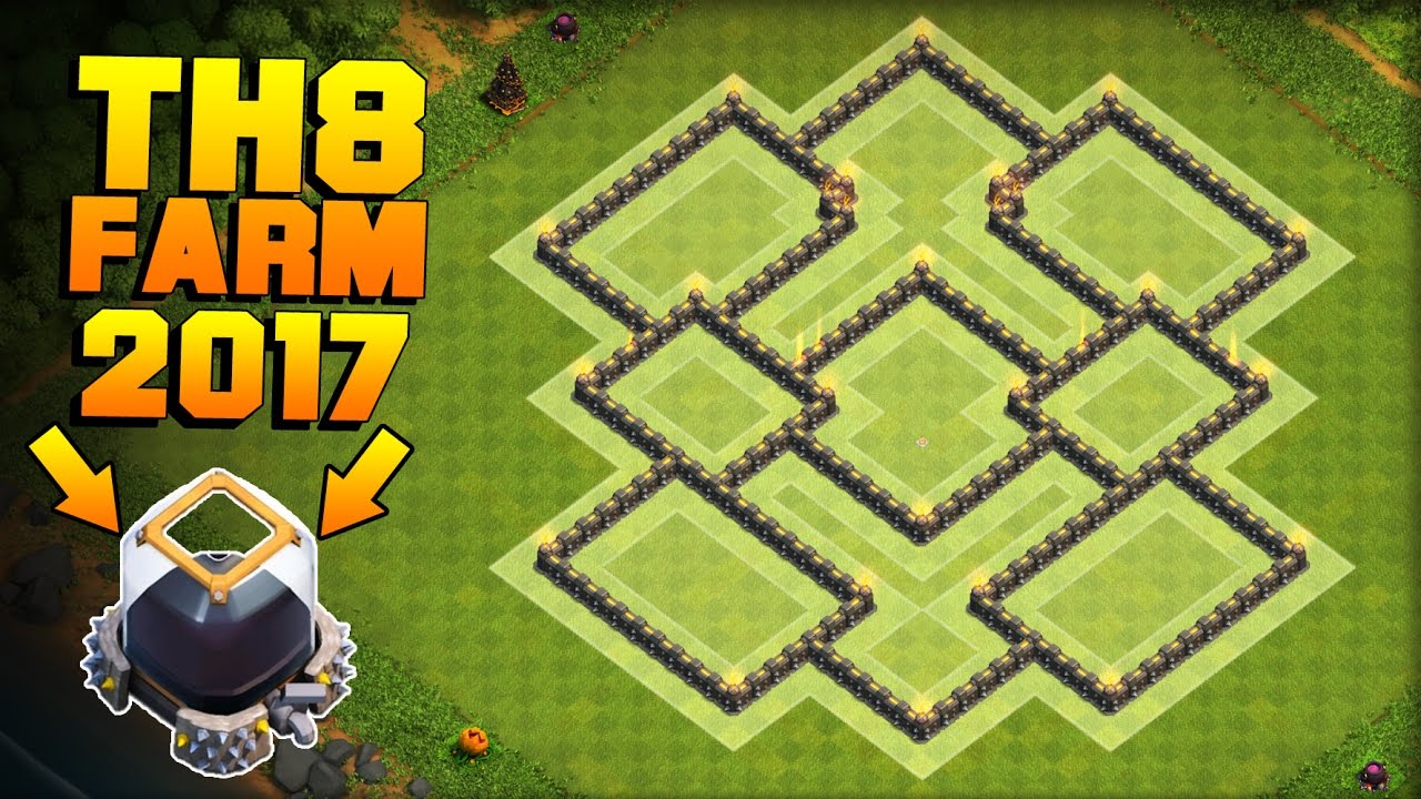 Clash of Clans | BEST TH8 FARMING BASE 2017 + PROOF!! | CoC Dark Elixir / DE Protection Base!
