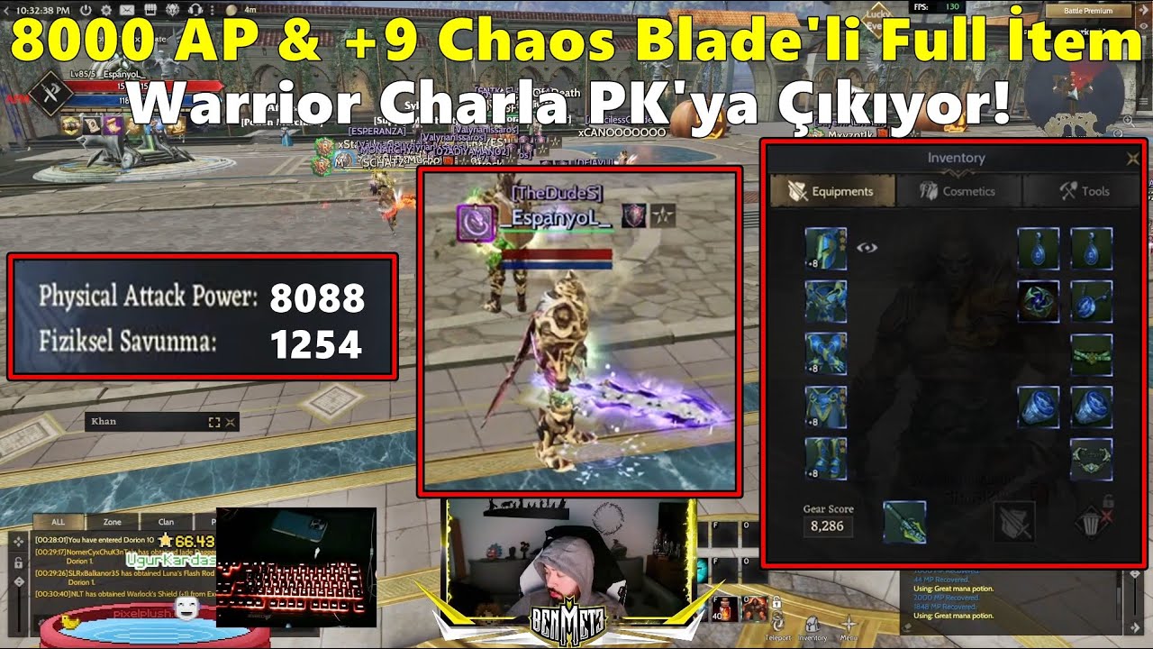 Mete | 8000 AP'li & +9 Chaos Blade'li Full İtem Warrior Charla PK'ya Çıkıyor! | Rise Online