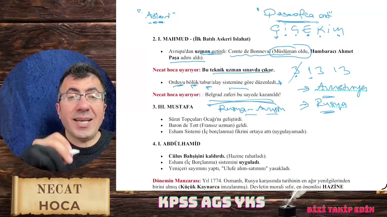 KPSS/AGS Tarih-Osmanlı Gerileme Dönemi - (19)-Necat Hoca-2026 #yks