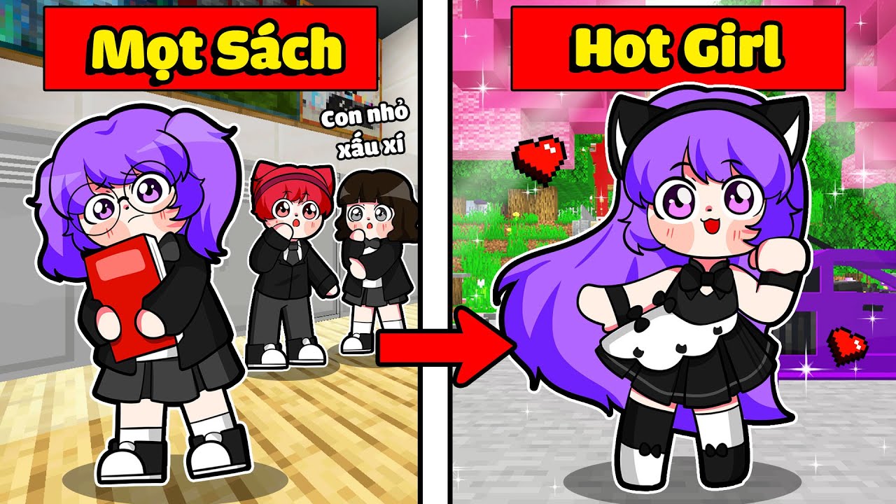 NABEE TỪ MỌT SÁCH BỊ BẮT NẠT TRỞ THÀNH HOT GIRL XINH ĐẸP TRONG MINECRAFT 🥰🌷❤️