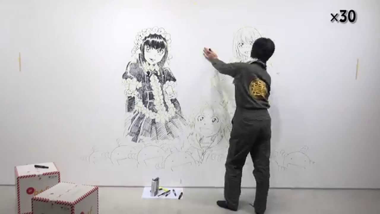 【春のもやしもん展 in 勝どき】石川雅之描き下ろし壁画作画風景