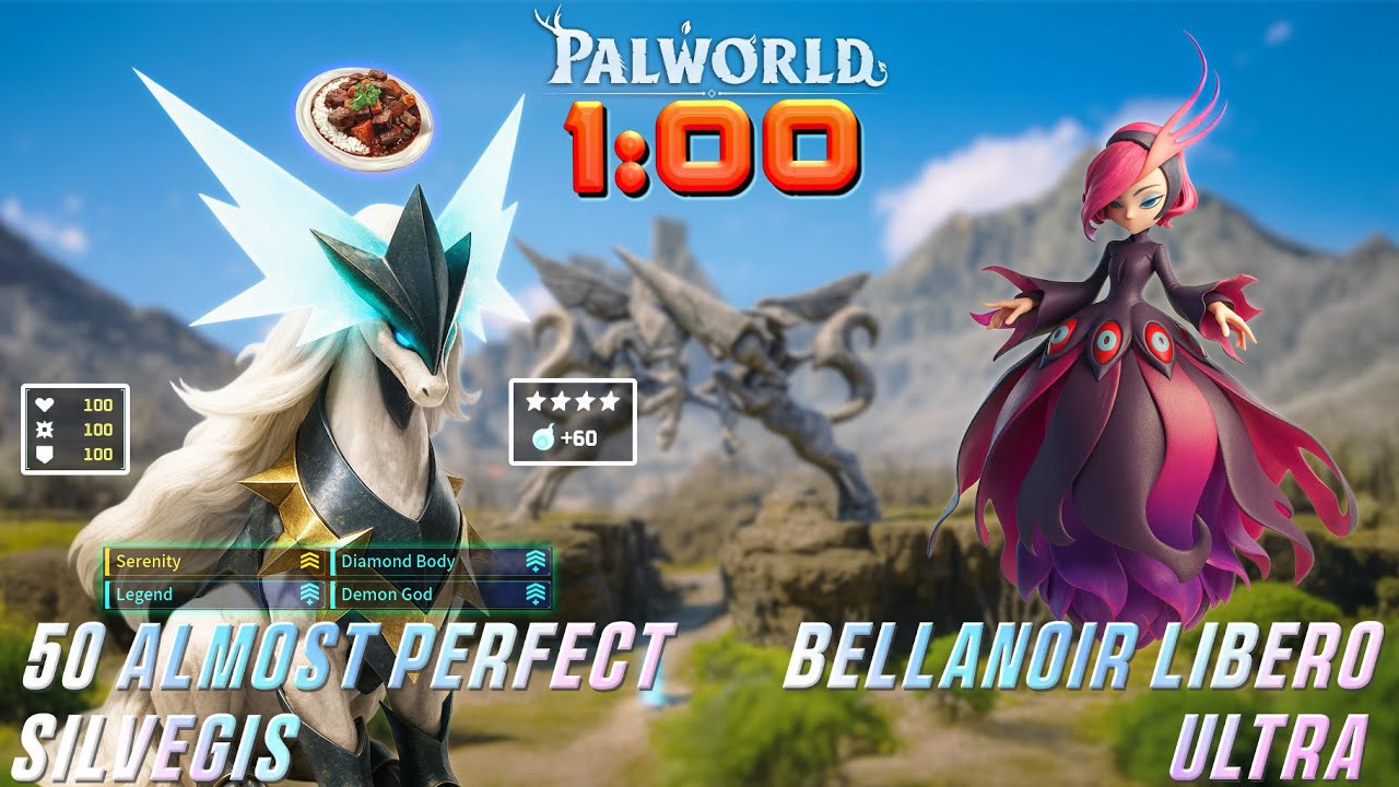 Palworld: 50 Almost Perfect Silvegis vs Bellanoir Libero Ultra in 60 seconds