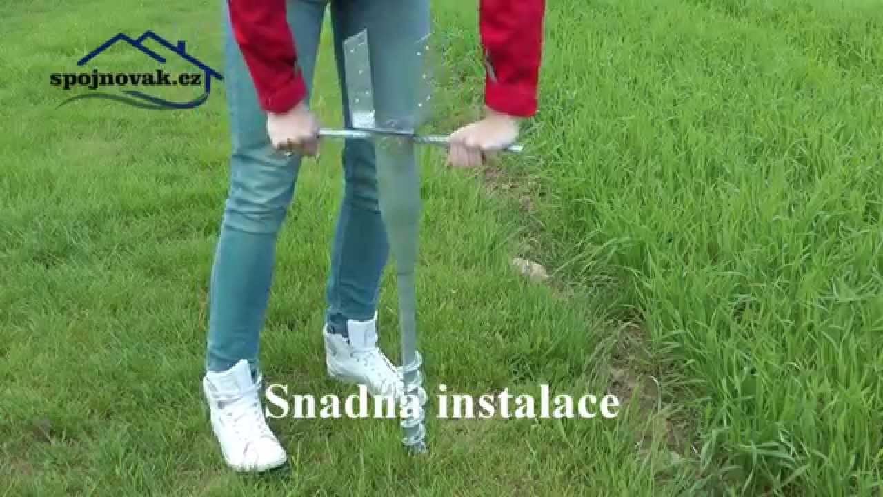 Montáž zemního vrutu, zemní vruty, zemní vruty s patkou, levné zemní vruty - spojnovak.cz