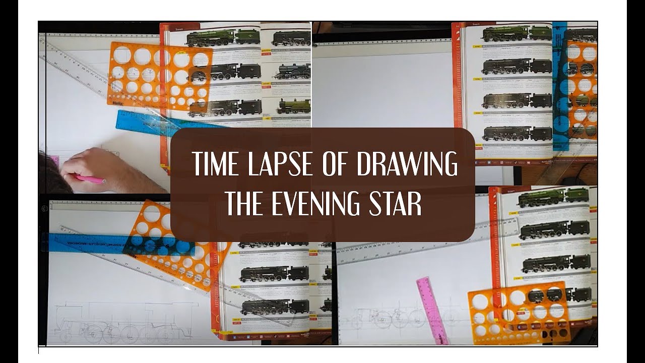 Drawing the Br Standard Class 9f 92220 Evening Star -  32x Timelapse
