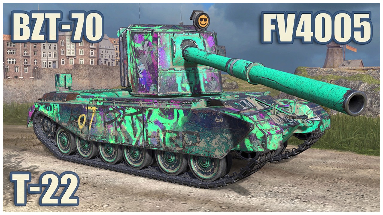 BZT-70, FV4005 & T-22 &bull; WoT Blitz Gameplay