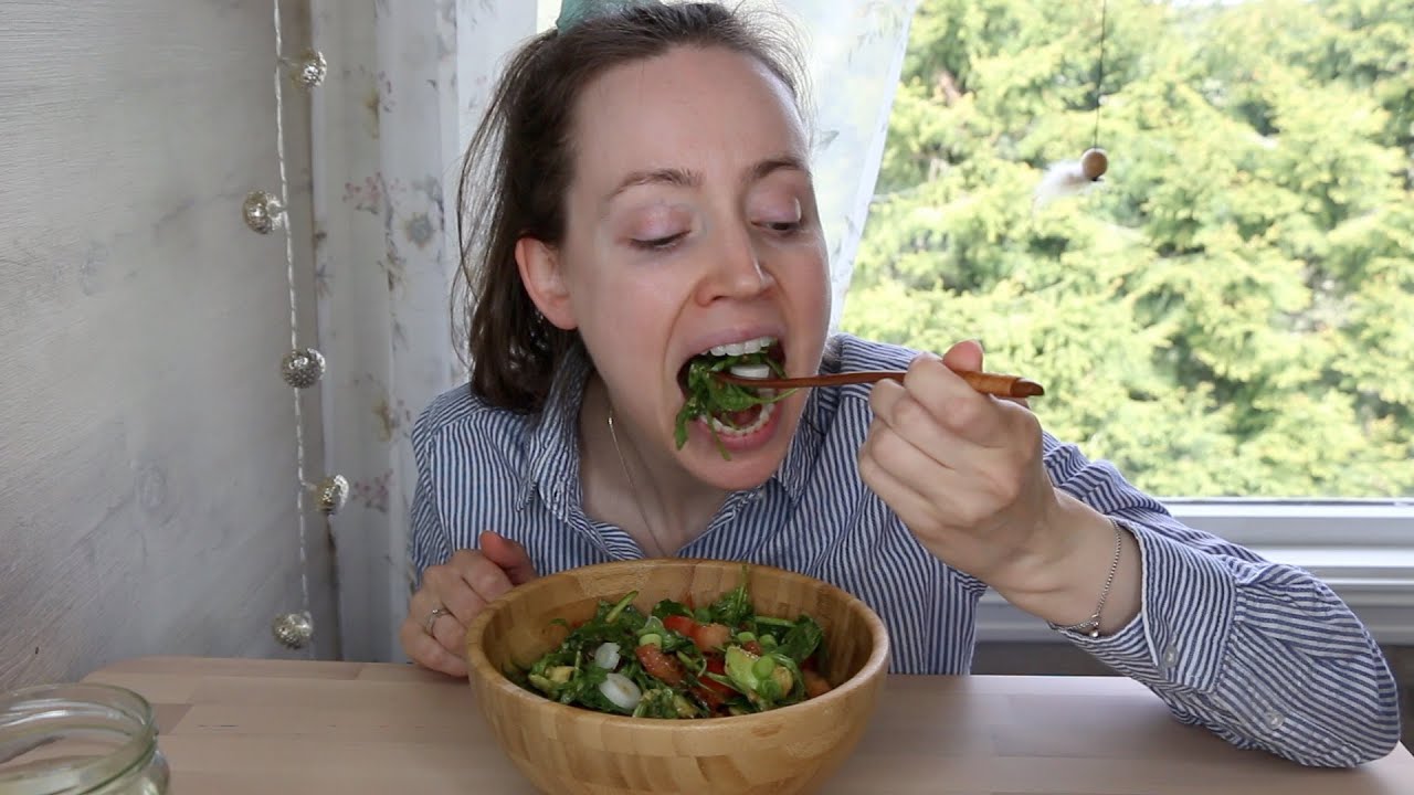 ASMR Whisper Eating Sounds | Healthy Salad Mukbang 먹방