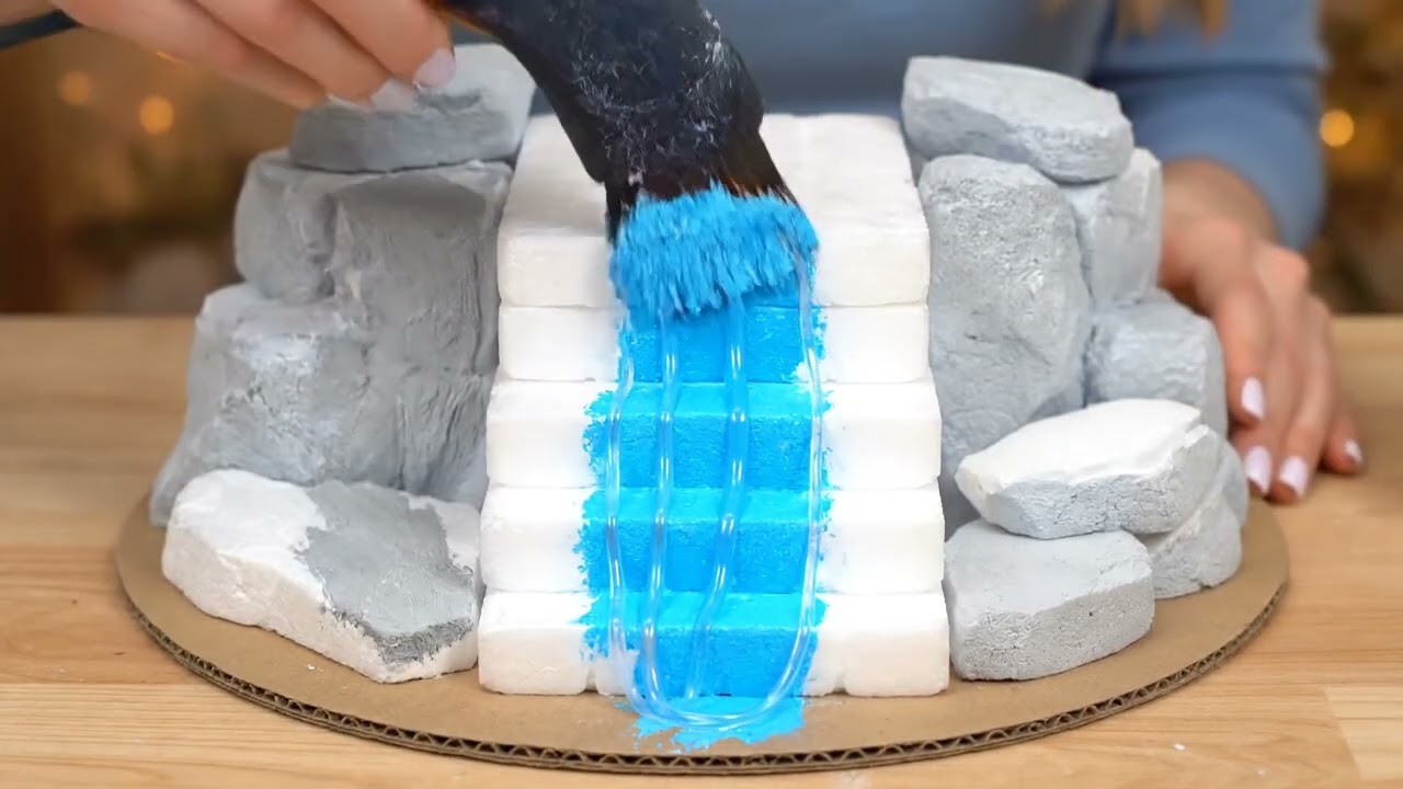 DIY Miniature Waterfall Diorama | Recycled Cardboard Craft | Fairy House Waterfall
