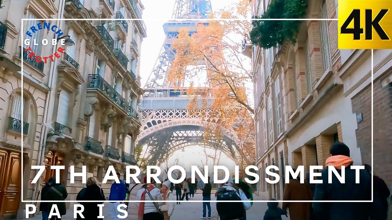 Paris 7th arrondissement Sunset Walkthrough  🇫🇷 Tour Eiffel Tower rue de l'université [4K]