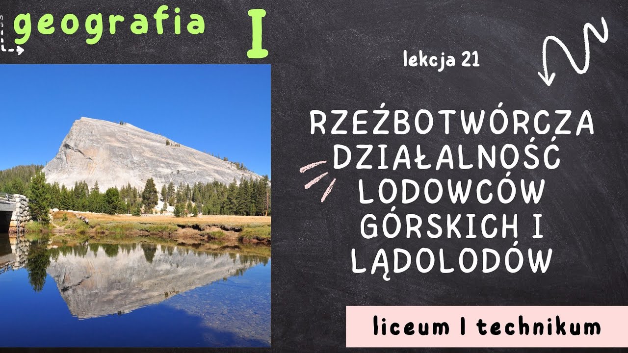 Geografia 1 LO [Lekcja 21: Rzeźbotw&oacute;rcza działalność lodowc&oacute;w g&oacute;rskich i lądolod&oacute;w - poziom podst]