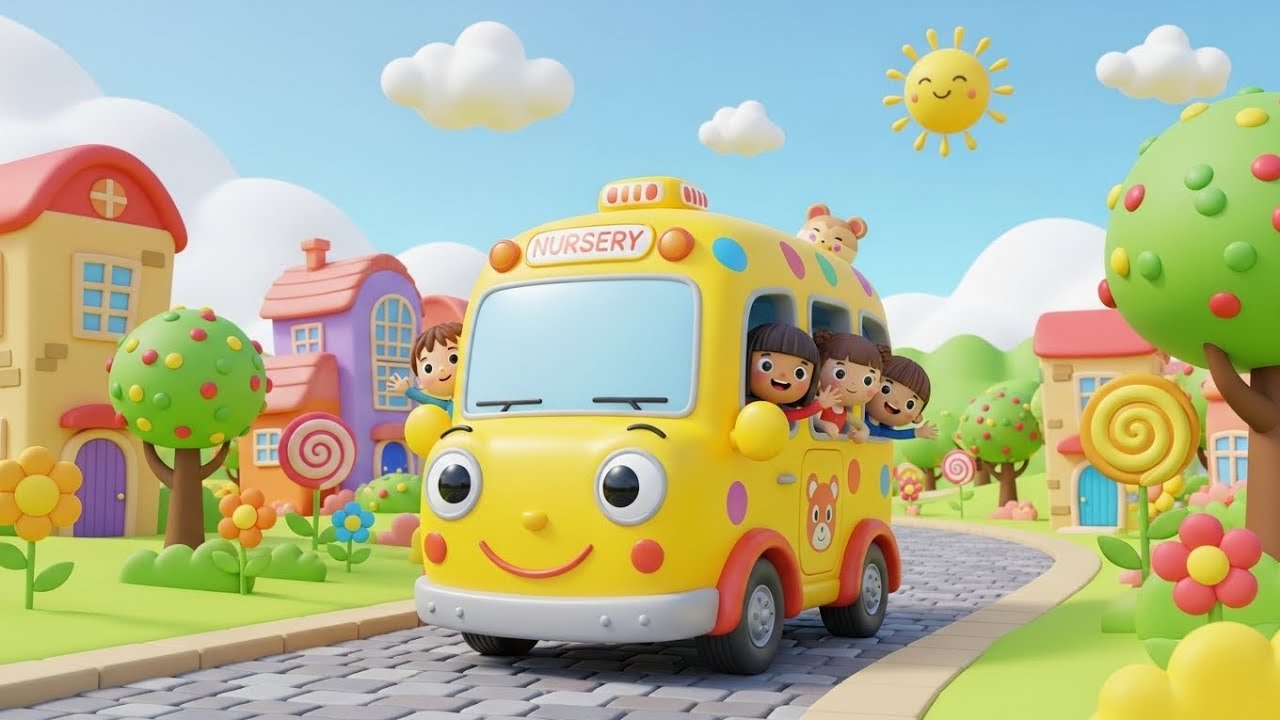 The Wheels on the Bus Go Round and Round 🚌 | Fun Nursery Rhymes for Kids | 