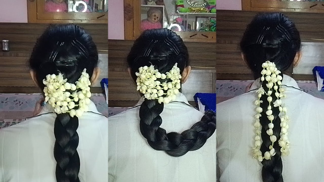 hairstyle with jasmine flower part-1|| braid with jasmine flower@satbirskitchenandvlogs7569