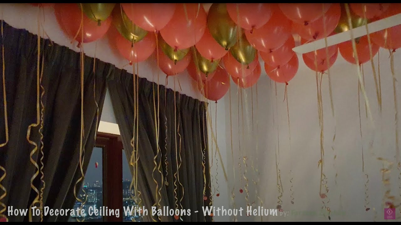 How To Decorate Ceiling With Balloons - Without Helium | How To Use A Balloon Tying Tool