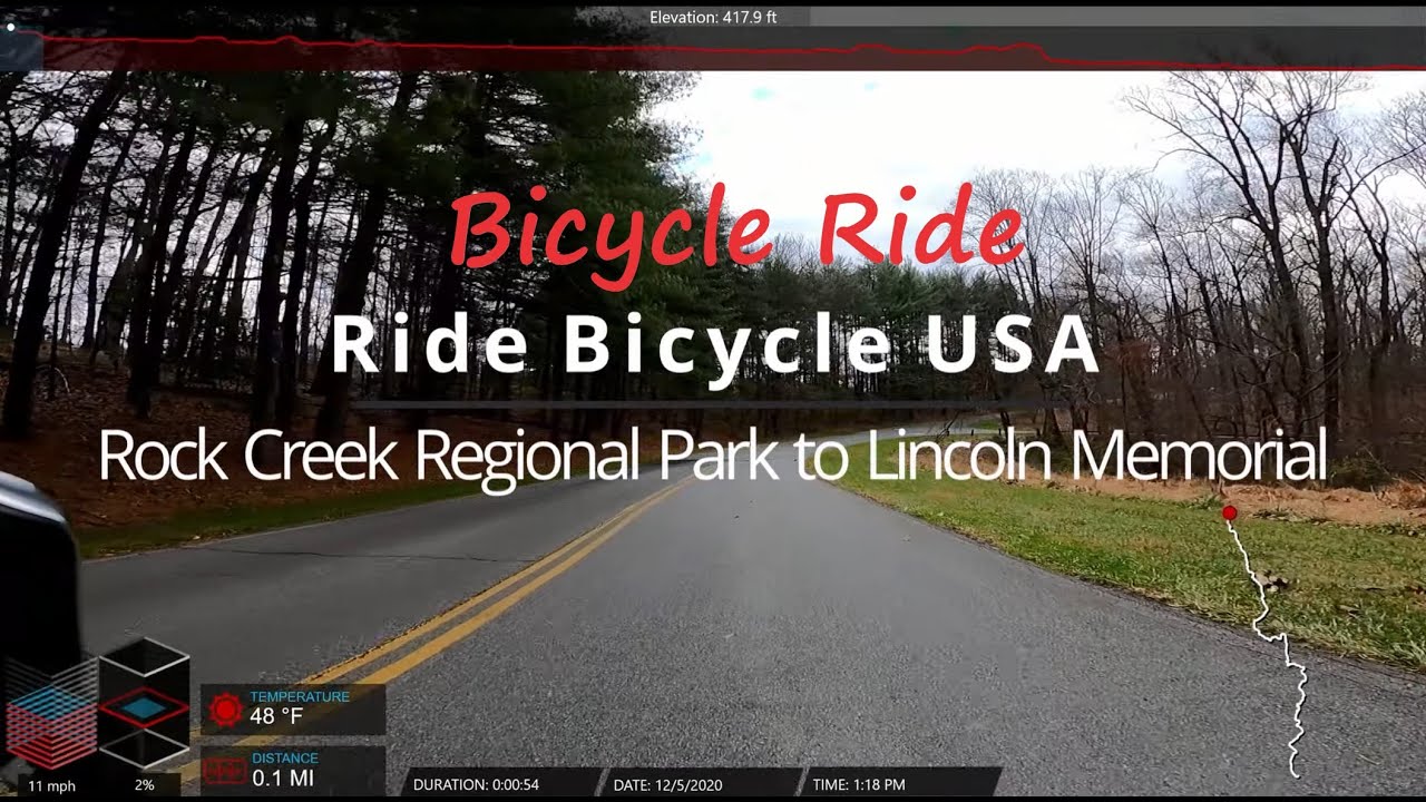 [2K 60fps]  Rock Creek Trail bicycle ride, Washington DC