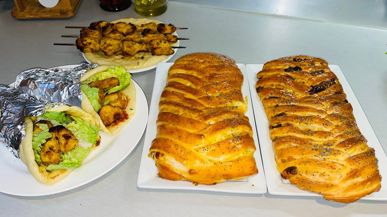 2 recettes avec une seule pâte | Indian Cheese Naan | Tresse aux légumes | ظفيرة بالخضر و خبز النان