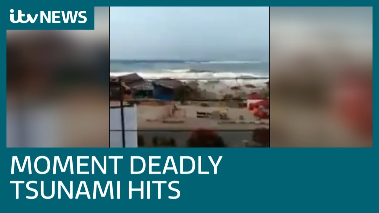 Footage shows panic as Indonesia tsunami approaches | ITV News