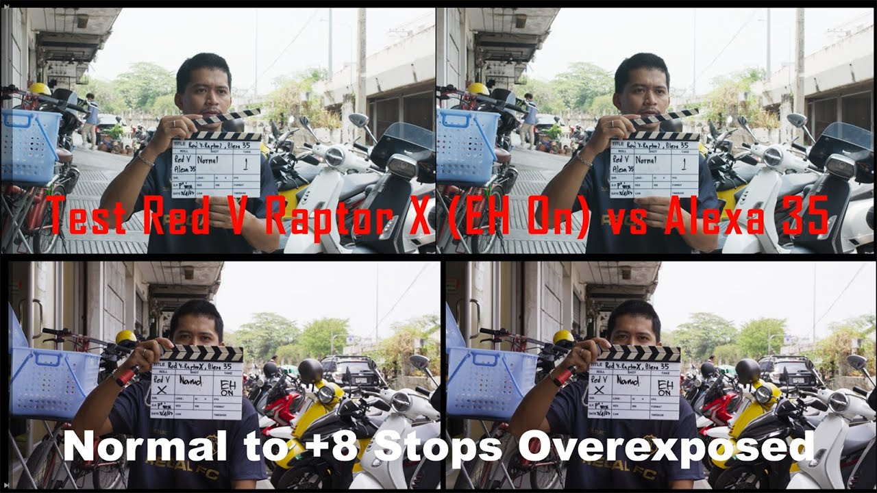 Red V Raptor X (EH On) vs Alexa 35 in +8 Stops Overexposed Test  in 4K HDR10+