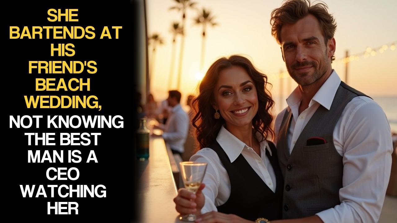 She Bartends At His Friend's Beach Wedding, Not Knowing The Best Man Is A CEO Watching Her