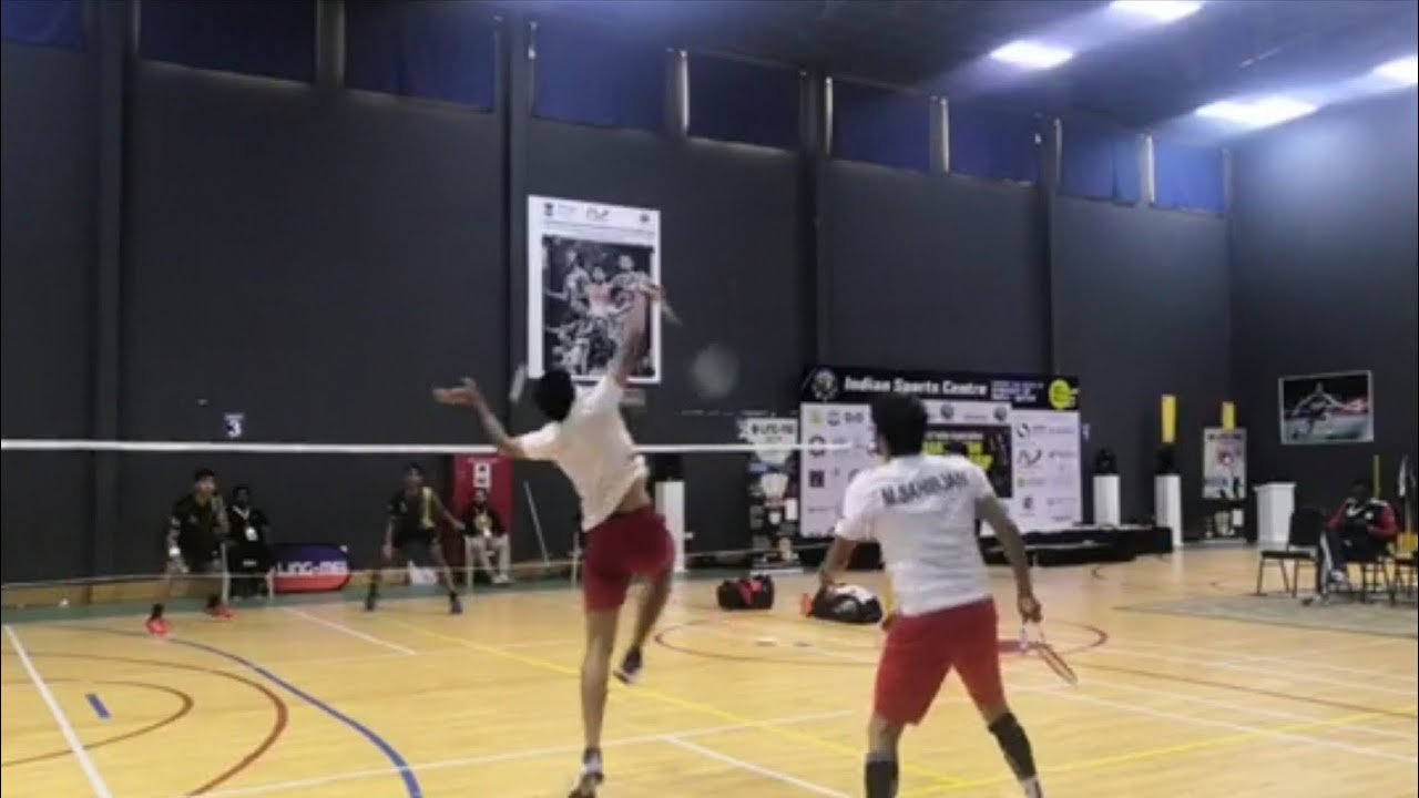 Vineeth nandan & Manoj shahibjan vs Arjun shine & Rehan arshad. Badminton Semi-Finals