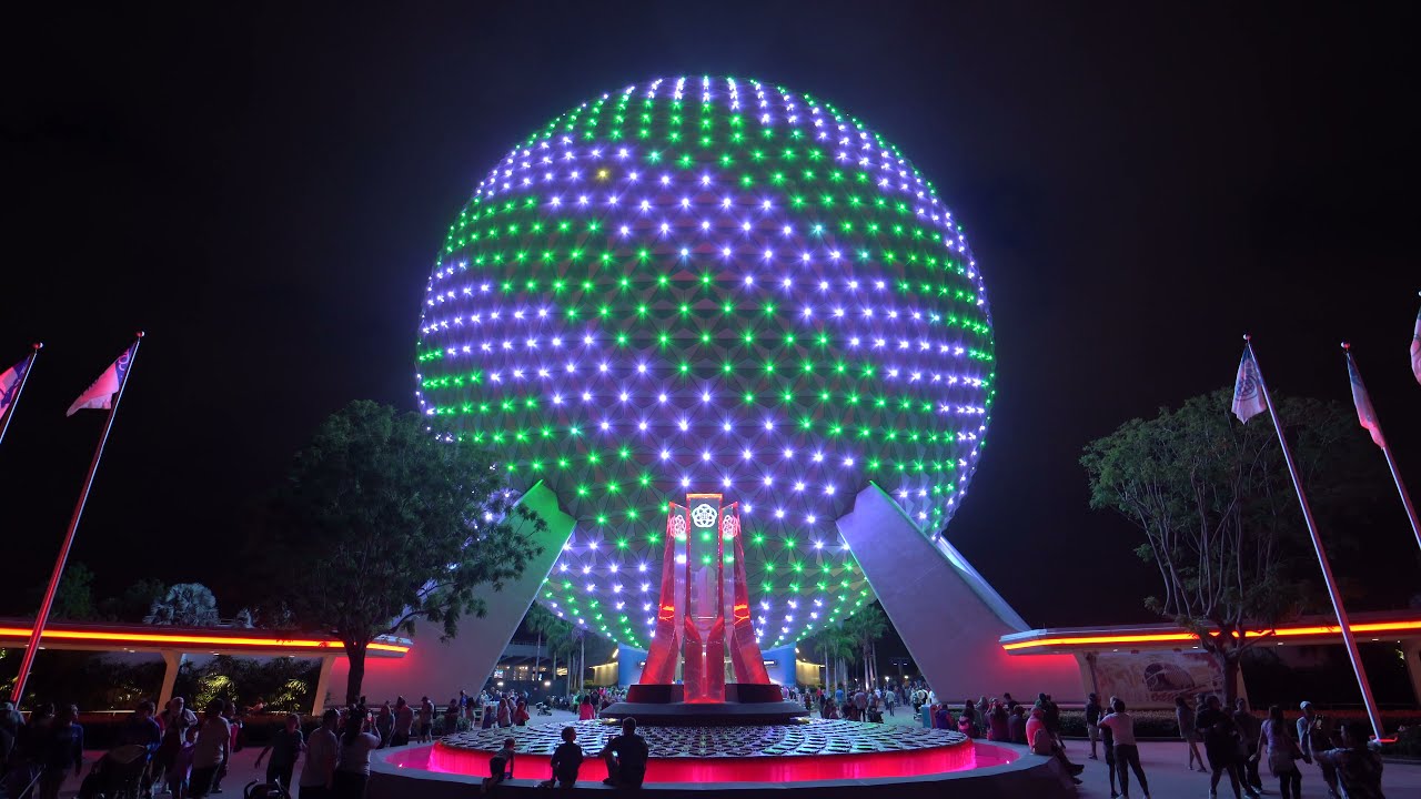 Spaceship Earth Holiday Light Show