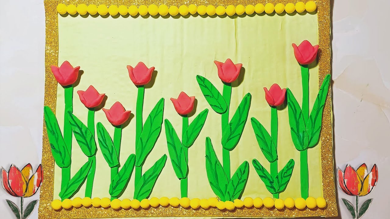 Tulip Flower Wallmate || Wall Hanging With Clay  🌷✨