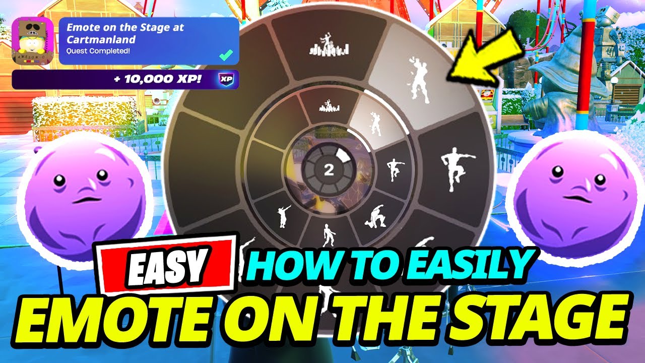 How to EASILY Emote on the Stage at Cartmanland - Fortnite Quest South Park