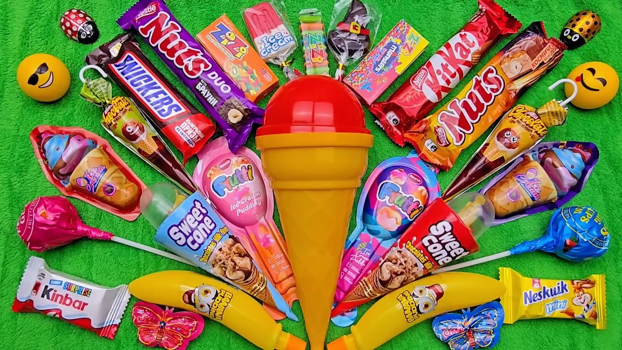 ASMR Most Popular Candys / some lots of colorful rainbow lollipop candy / unpacking chocolate eat