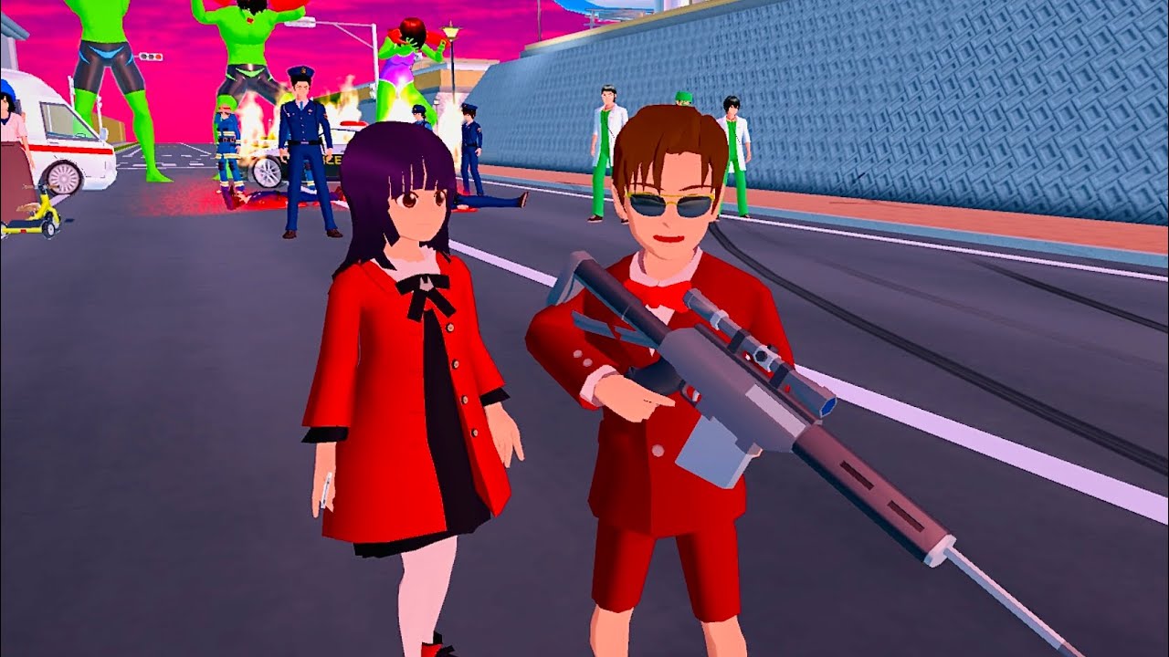 Yuta Help police officer zombies attack🧟‍♂️ #sakuraschoolsimulator #sakura #shortvideo #tranding 