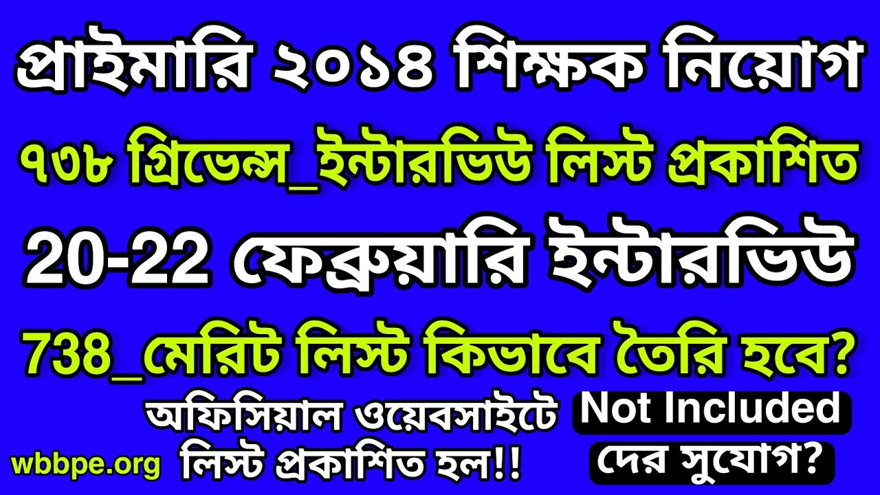 Primary 738 grievance result list published for scrutiny, verification, interview | Primary tet 2014