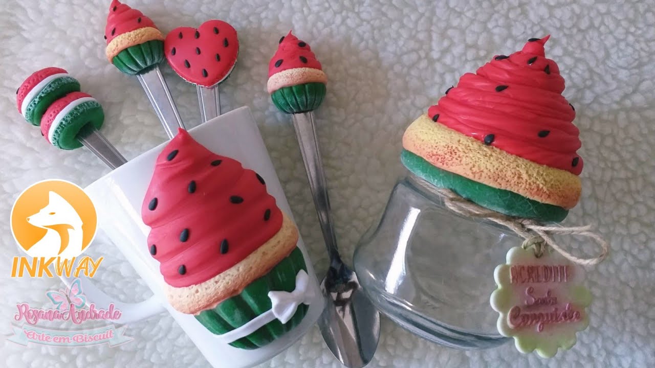 kit Cantinho do Café Melancia de Biscuit 🍉☕ (Especial dia das Mães com a Inkway)