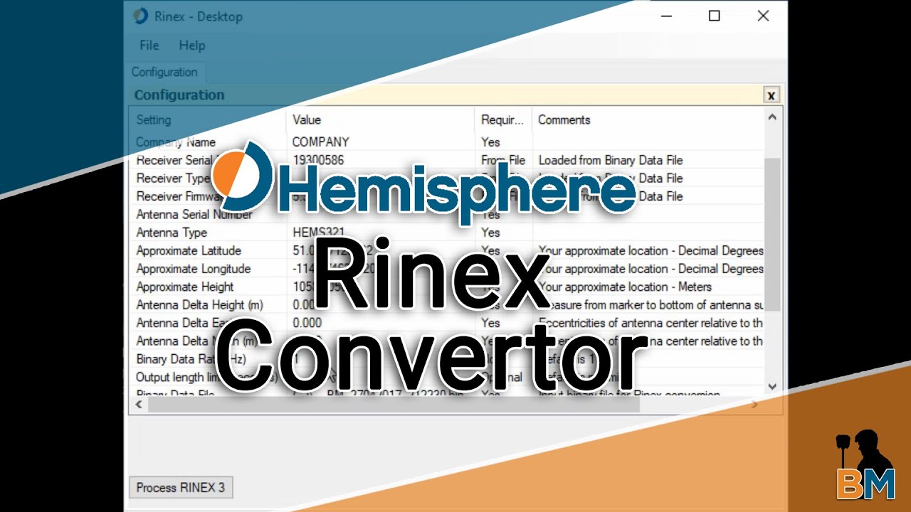 Hemisphere How To: Using the Rinex Convertor | Bench Mark