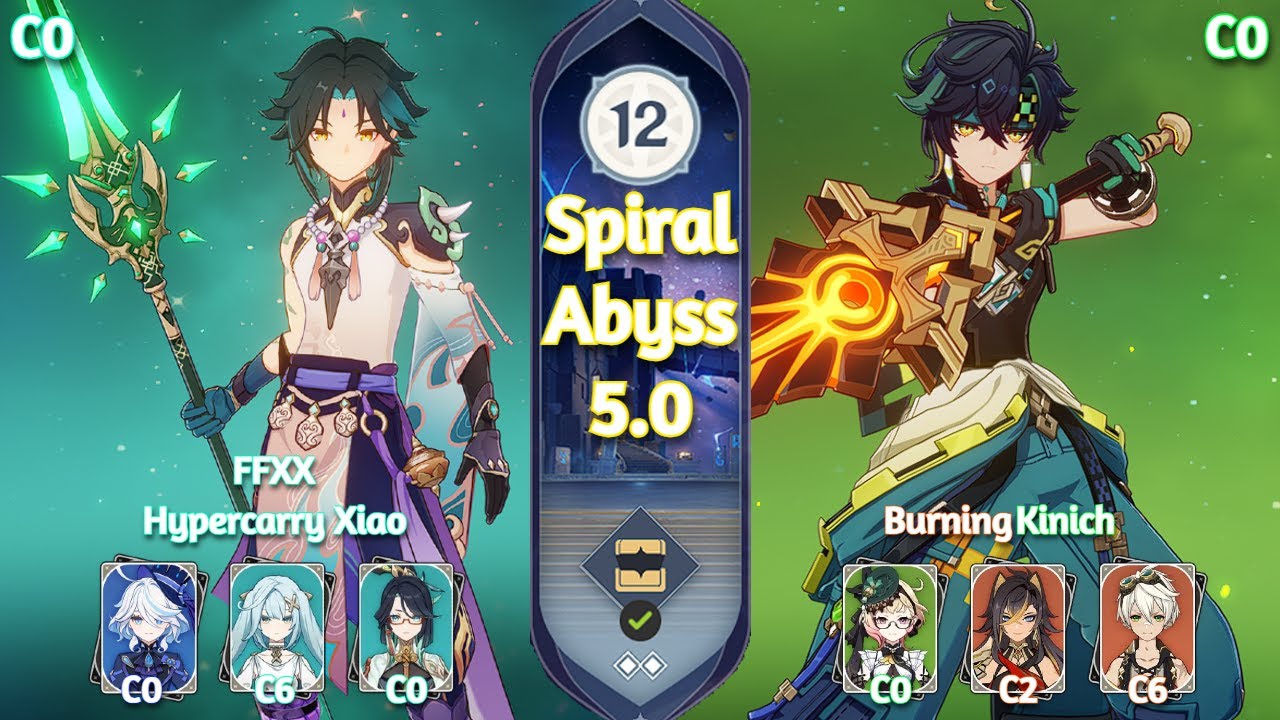 Hypercarry Xiao & Burning Kinich x Emilie | Spiral Abyss 5.0 | Genshin Impact