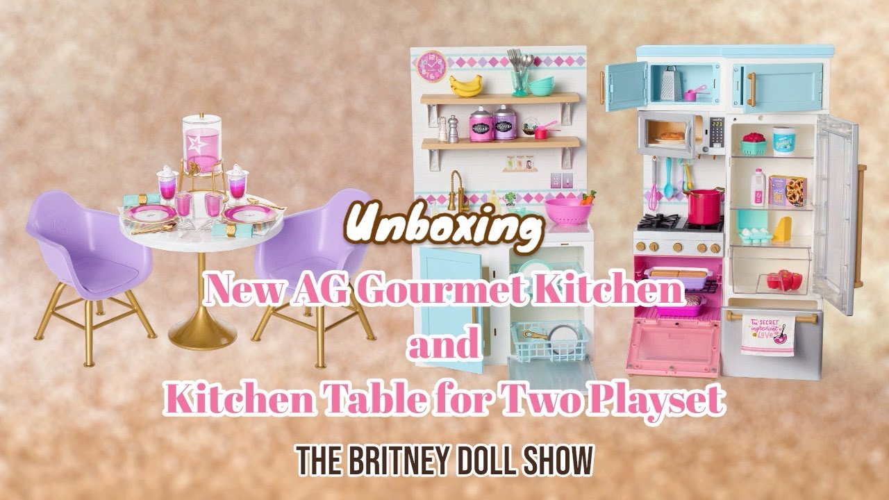Unboxing NEW American Girl Gourmet Kitchen and Kitchen Table for Two | Is it worth it?!
