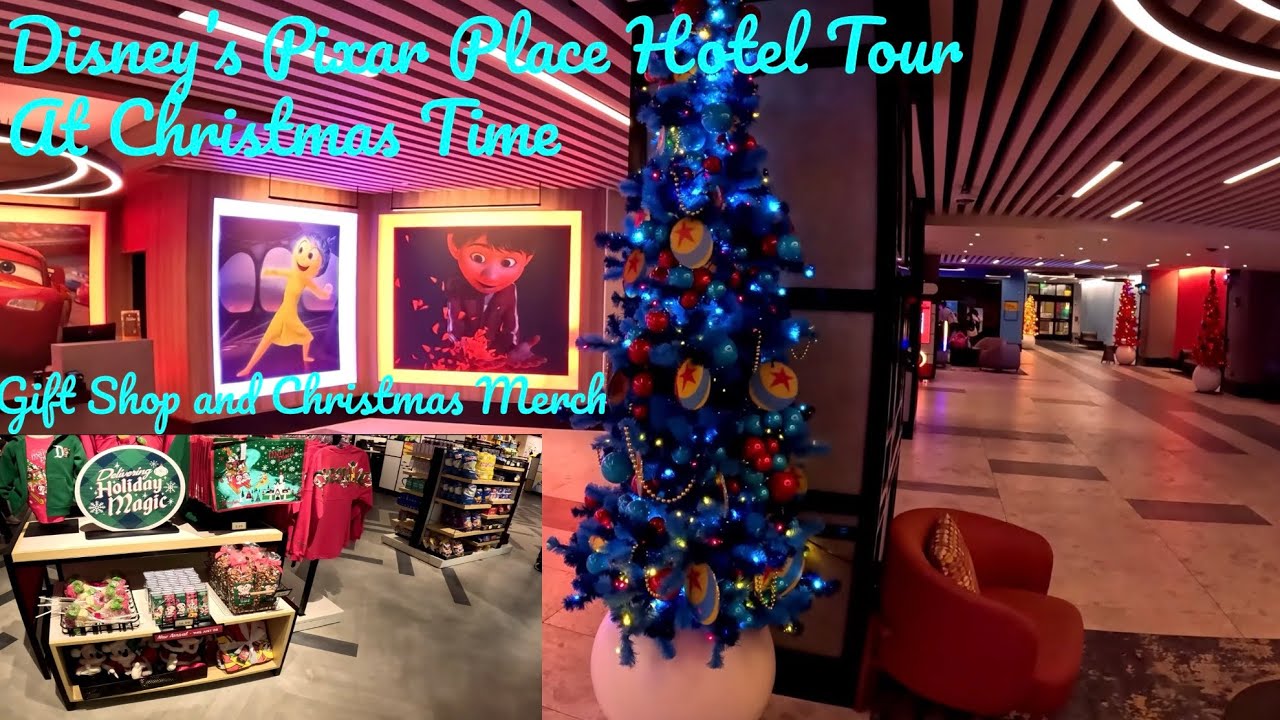 Disney&rsquo;s Pixar Place Hotel tour at Christmas time! Gift shop, Christmas merch, and sketch pad cafe!