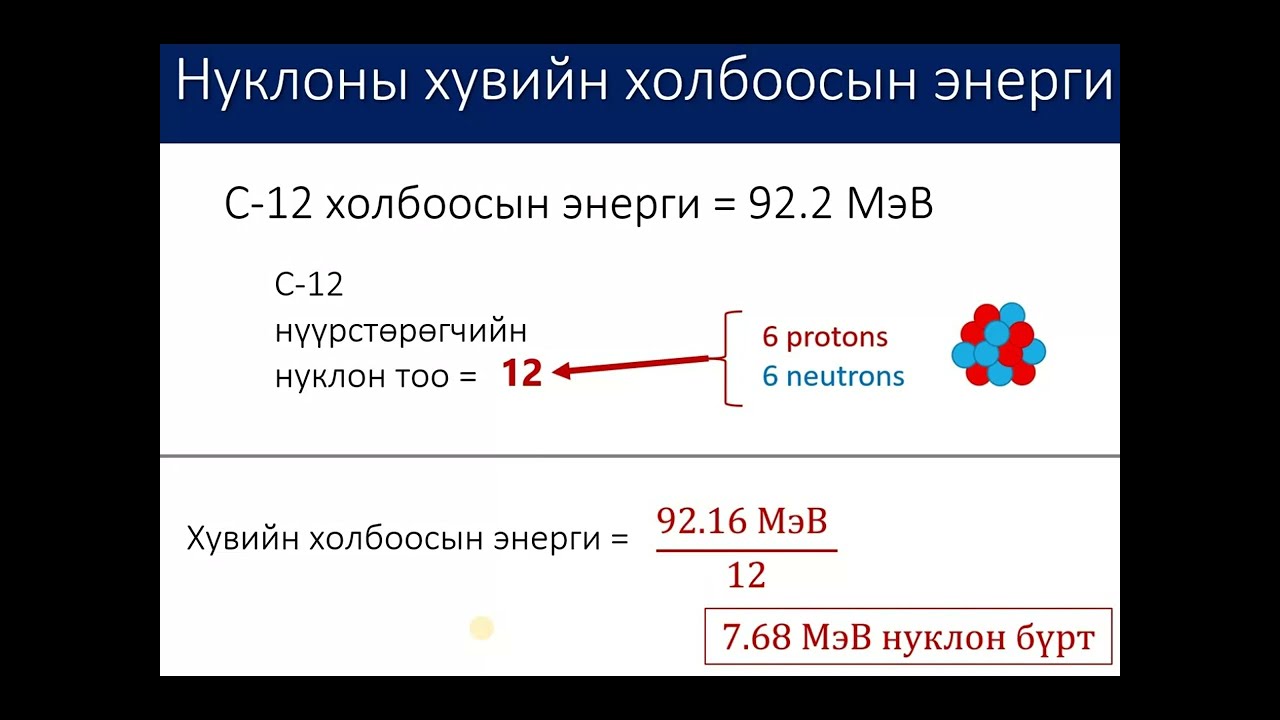 Холбоосын энерги ба массын деффект