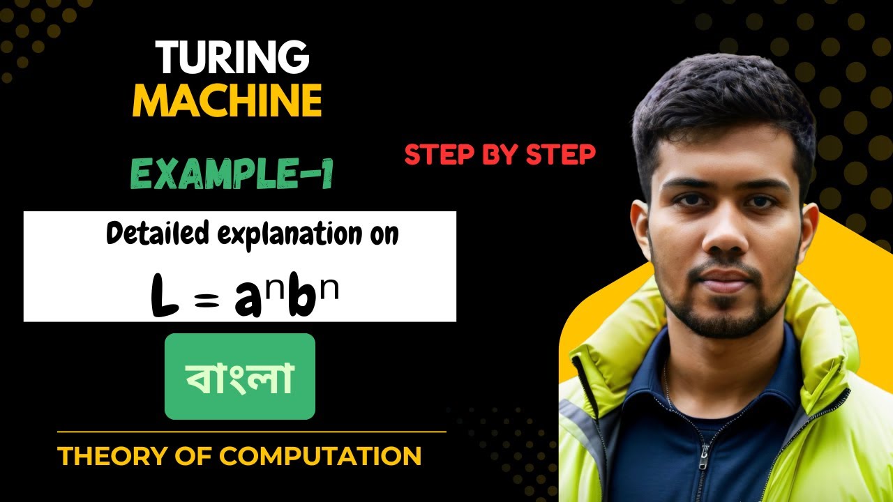 Turing Machine for L = aⁿbⁿ 🔥 | In-Depth Explanation & Step-by-Step Guide | Bangla Tutorial