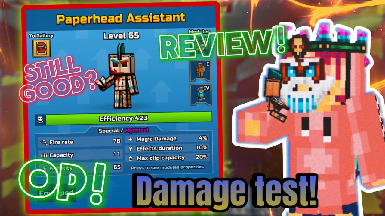 The PAPERHEAD ASSISTANCE Still Worth it in The Game?? (Damage test and Review) - PG3D