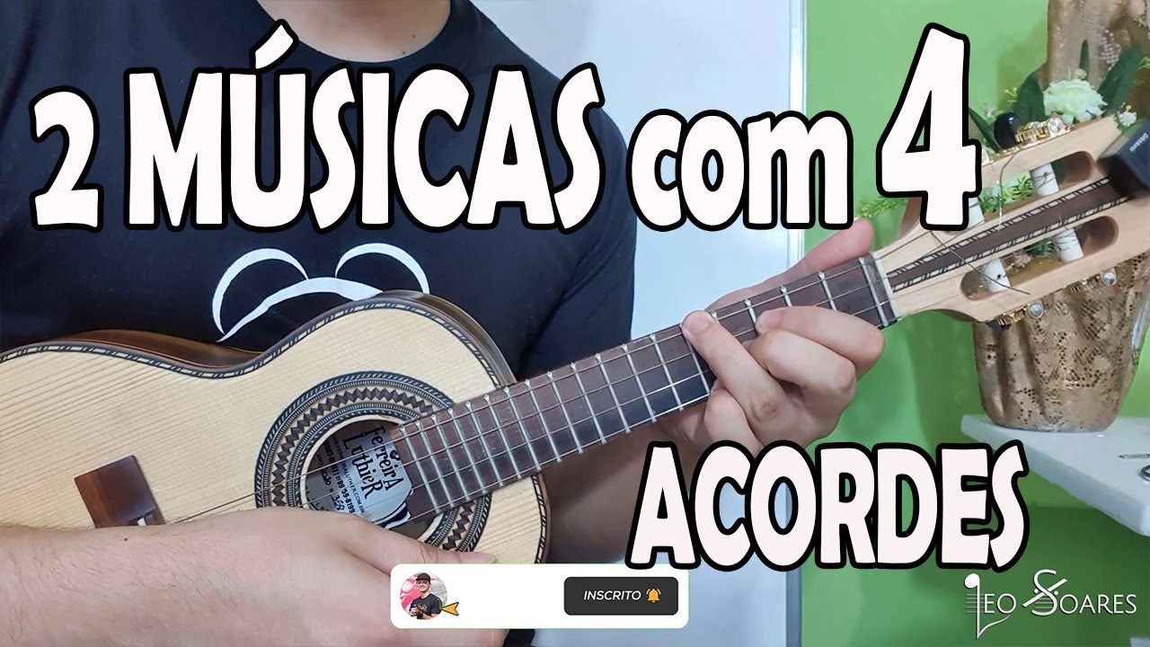 APRENDA 2 MÚSICAS FÁCEIS COM 4 ACORDES NO CAVAQUINHO PARA INICIANTES - AULA DE CAVAQUINHO