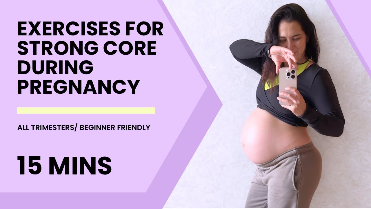 PRENATAL CORE EXERCISES| BEGINNER | ALL TRIMESTERS| HOME WORKOUTS