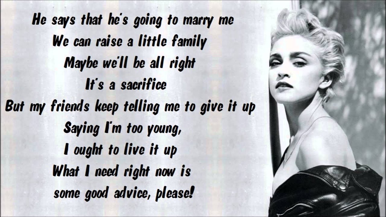 Madonna - Papa Don't Preach Karaoke / Instrumental with lyrics on screen