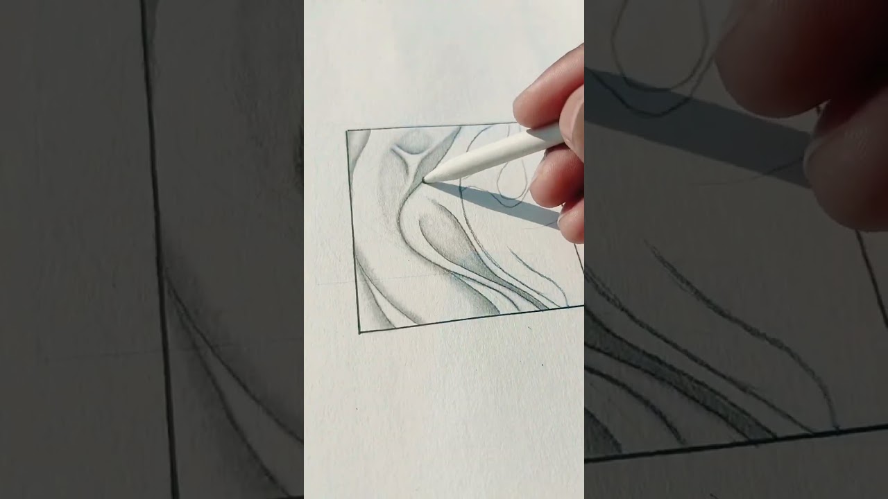 Silk fabric sketch | Realistic Fabric fold #pencildrawing #shorts #subscribe #viral #trending