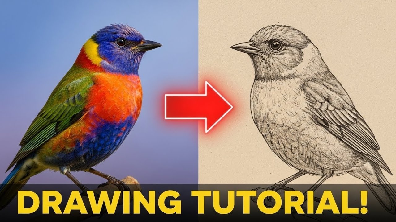  How to Draw a Bird | Easy & Beautiful Bird Drawing Tutorial
