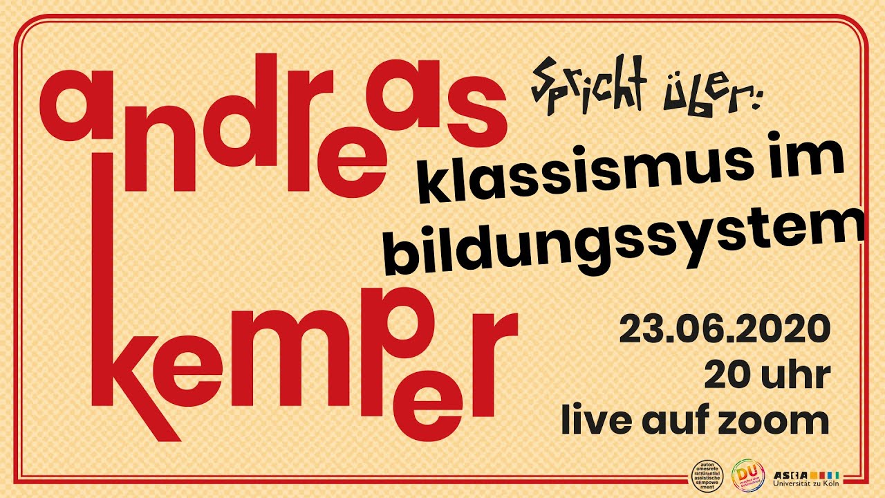 Andreas Kemper spricht über Klassismus im Bildungssystem