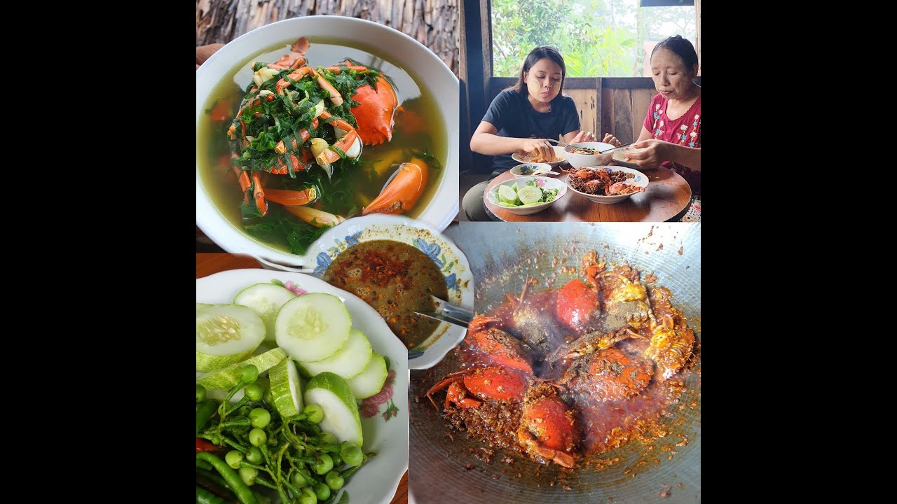 အမိုးနဲ့အတူတူ ဂဏန်းမဆာဟင်းနဲ့ ဂဏန်းခွေးတောက်ဟင်းချို တို့နဲ့ထမင်းစားလို့ကောင်းမှကောင်းပဲ😋😋
