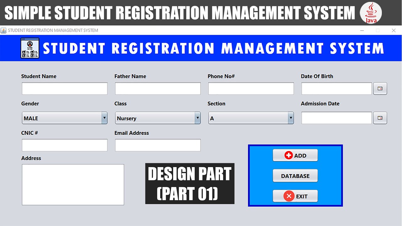 How to create |Simple Student Registration Database System| Design Part in |JAVA NETBEAN'S| Part 1/3