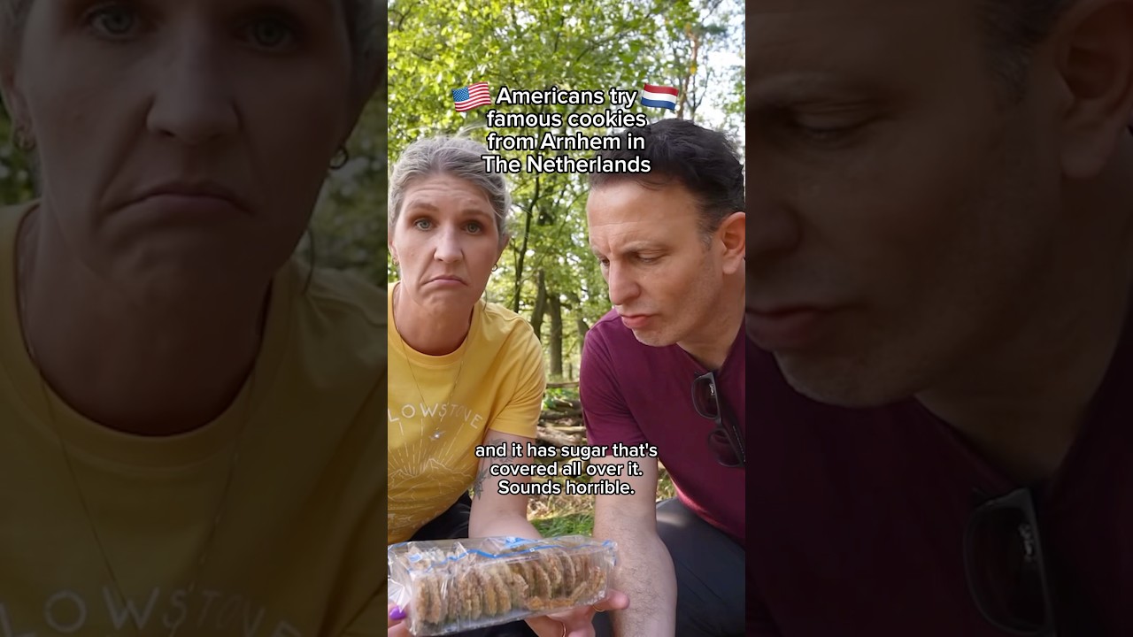 Americans try Dutch cookies from Arnhem. #travelvlog #americansinthenetherlands #arnhem