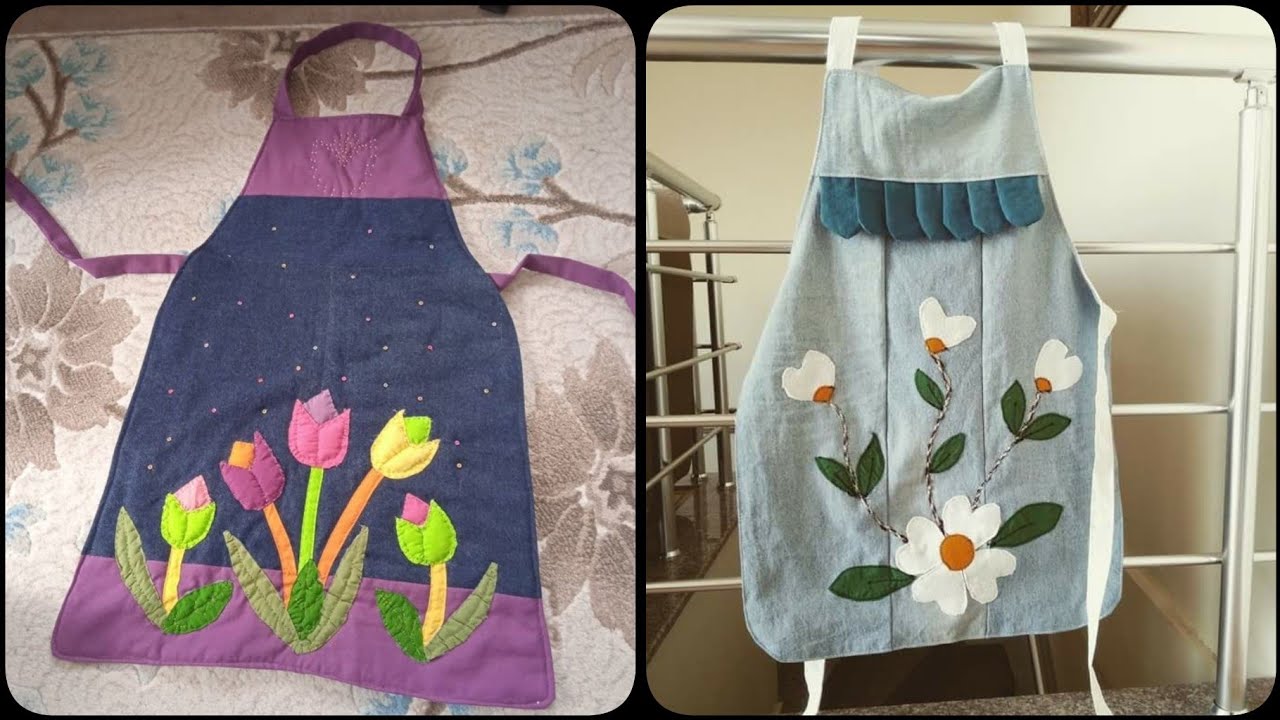Simple latest patchwork fabric apron ideas @pop-upfashion6327