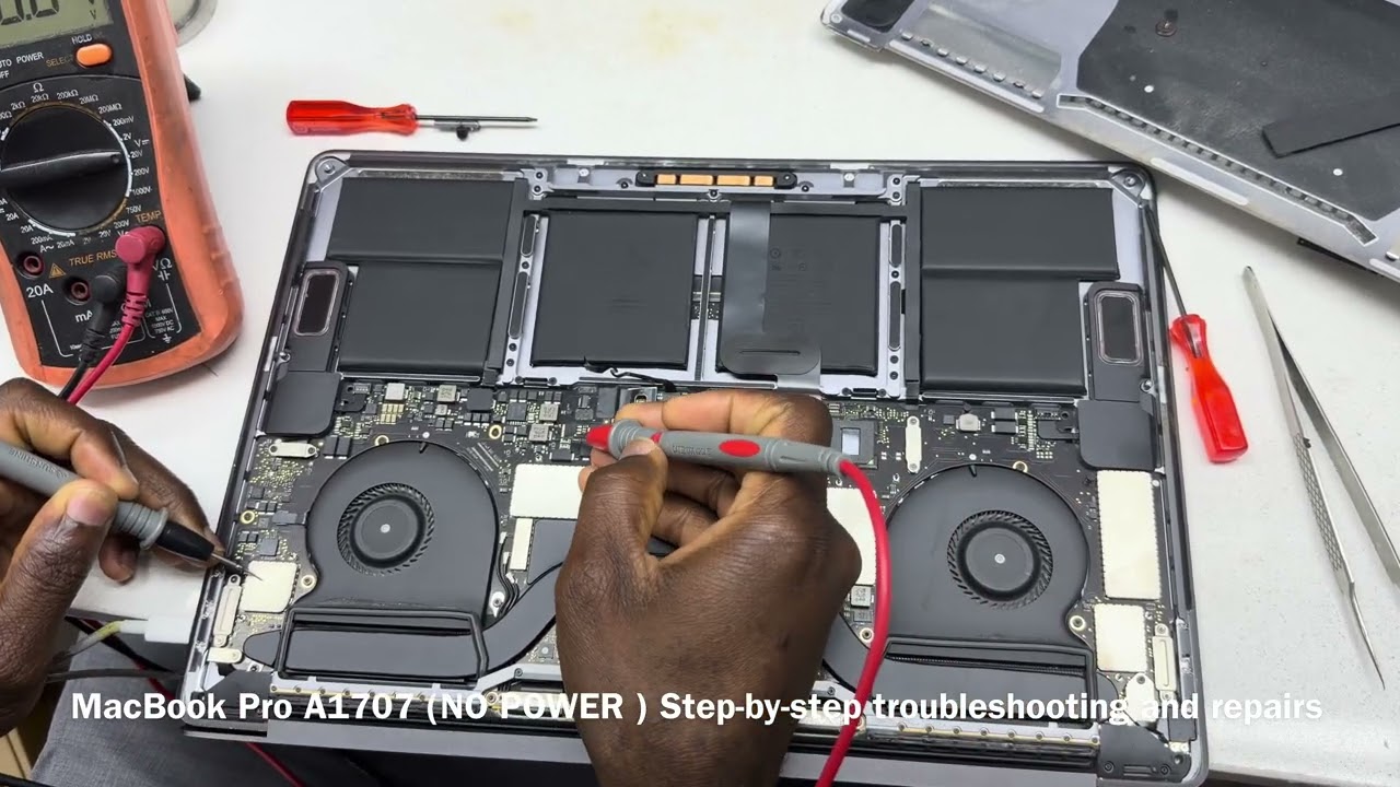 MACBOOK PRO A1707 STEP-BY-STEP NO POWER TROUBLESHOOTING AND REPAIRS