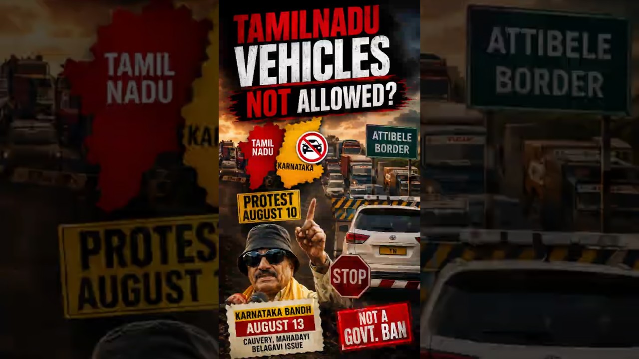 Tamil Nadu Vehicles Blocked At Karnataka Border From Aug 10?#Bengaluru #VatalNagaraj #CauveryIssue
