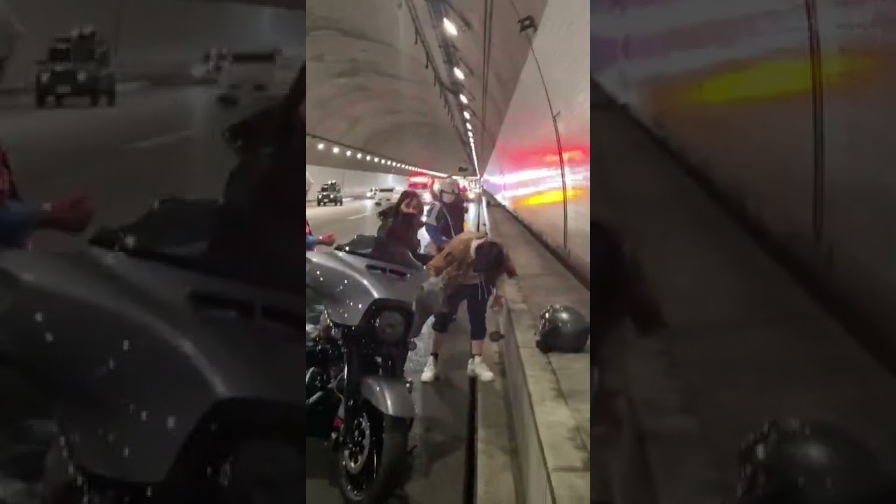 Kejadian kecelakaan Harley di terowongan Jepang#harleydavidson#accident#kecelakaanharley